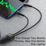 Yesido CA88 2 in 1 USB-C / Type-C to USB-C / Type-C Fast Charging Cable, Length: 1.2m