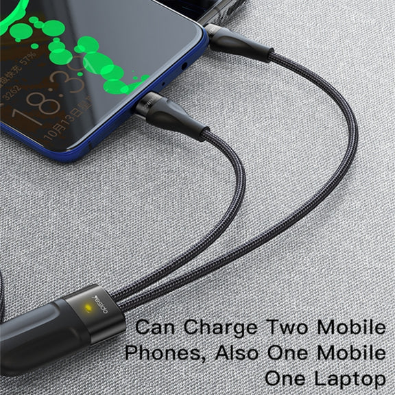 Yesido CA88 2 in 1 USB-C / Type-C to USB-C / Type-C Fast Charging Cable, Length: 1.2m