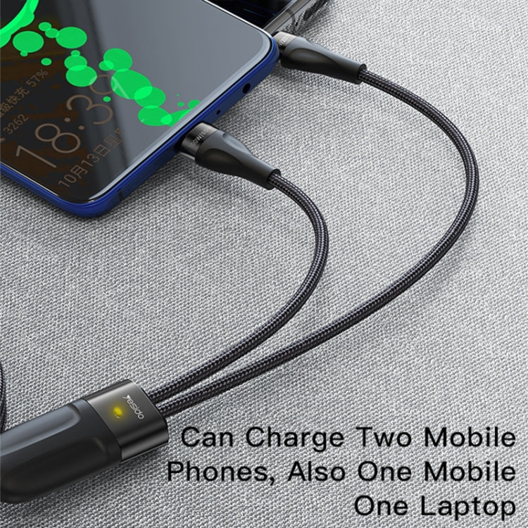 Yesido CA88 2 in 1 USB-C / Type-C to USB-C / Type-C Fast Charging Cable, Length: 1.2m