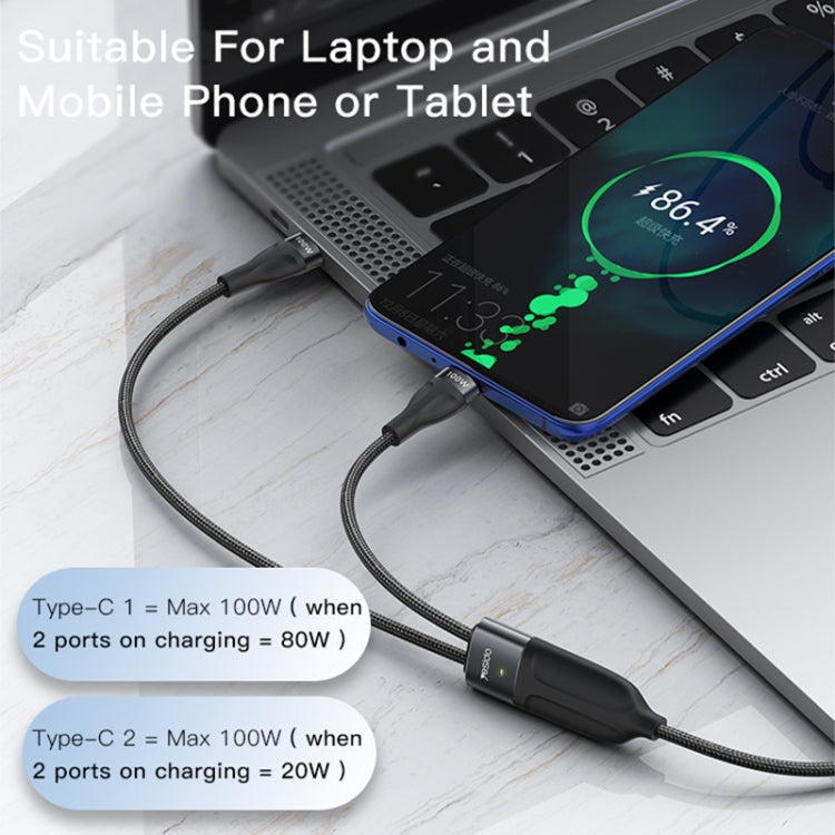 Yesido CA88 2 in 1 USB-C / Type-C to USB-C / Type-C Fast Charging Cable, Length: 1.2m