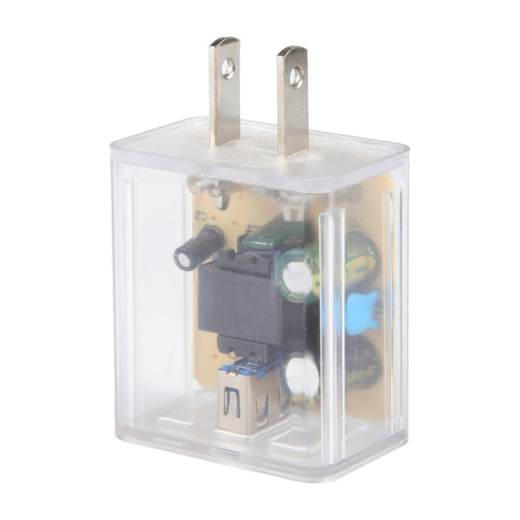 64-2 2A USB Transparent Charger, Specification: US Plug