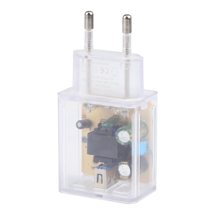 64-2 2A USB Transparent Charger, Specification: EU Plug