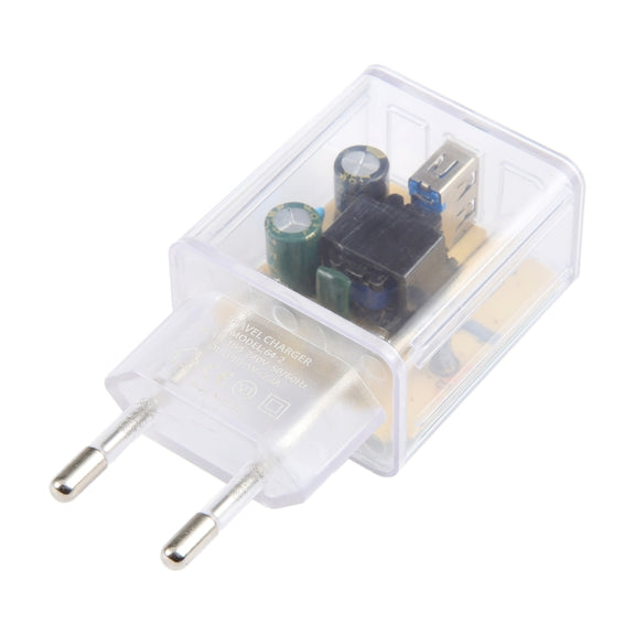 64-2 2A USB Transparent Charger, Specification: EU Plug