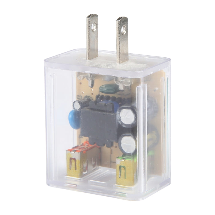 64-22 2A Dual USB Transparent Charger, specification: US Plug