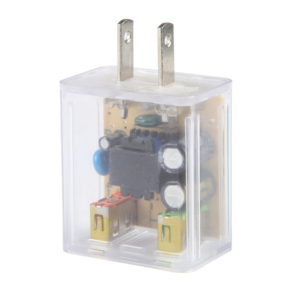 64-22 2A Dual USB Transparent Charger, specification: US Plug