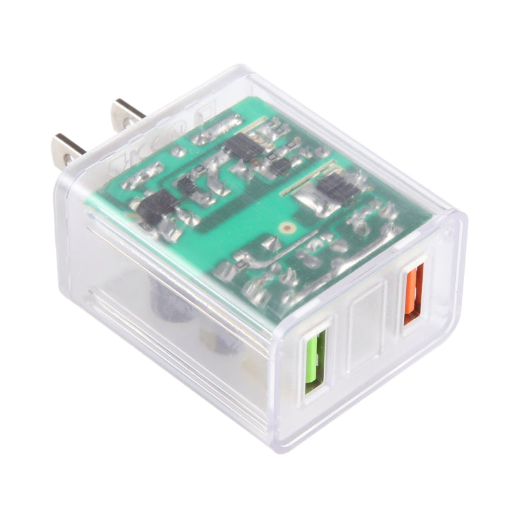 64-22 2A Dual USB Transparent Charger, specification: US Plug