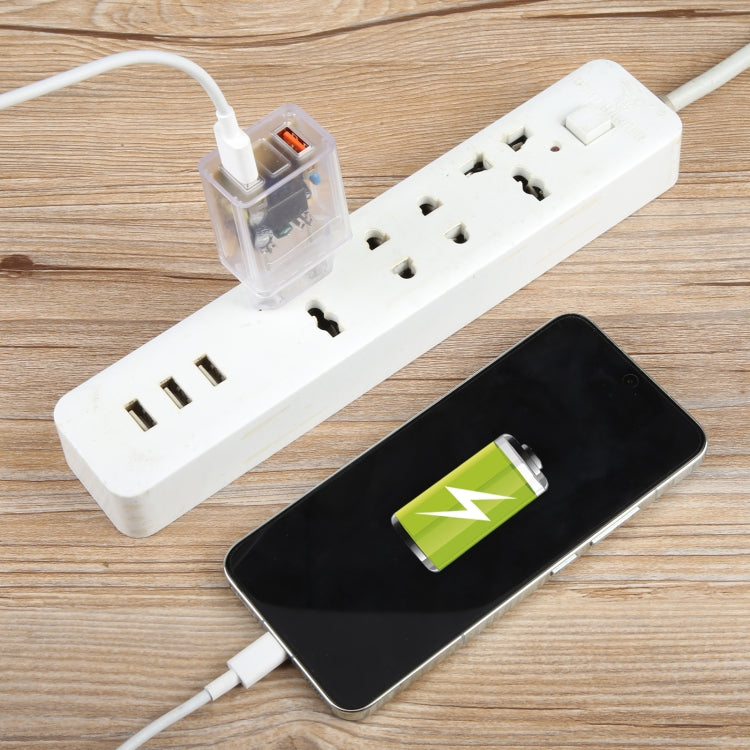 64-22 2A Dual USB Transparent Charger, specification: EU Plug
