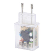 64-222 2A Three USB Transparent Charger, specification: EU Plug