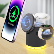 C16 15W 4 in 1 Multifunctional Foldable Magnetic Wireless Charger (Black)