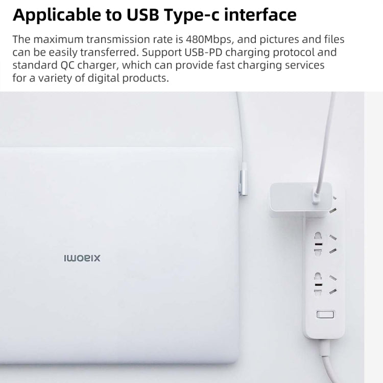 Original Xiaomi 6A USB to USB-C / Type-C 90 Degree Elbow Fast Charging Data Cable, Length: 1.5m