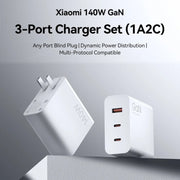 Original Xiaomi 140W 1 x USB + 2 x USB-C / Type-C Three Ports GaN Fast Charger Set, US Plug