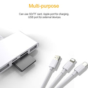 NK-1032 Pro 5 in 1 8 Pin + Type-C / USB-C + USB + TF Card + SD Card Multi-function Camera Reader Adapter
