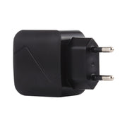 LZ-819A+C QC3.0 USB + PD 18W USB-C / Type-C Interfaces Travel Charger with Indicator Light, EU Plug (Black)