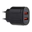 LZ-022 5V 2.4A Dual USB Ports Travel Charger, EU Plug (Black) - USB Charger by PMC TechLife | Online Shopping South Africa | PMC TechLife | Buy Now Pay Later Mobicred