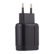 LZ-022 5V 2.4A Dual USB Ports Travel Charger, EU Plug (Black)