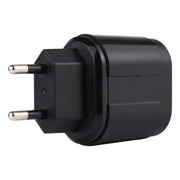 LZ-022 5V 2.4A Dual USB Ports Travel Charger, EU Plug (Black)