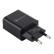 LZ-706 QC3.0 Single USB Port Travel Charger, EU Plug (Black)