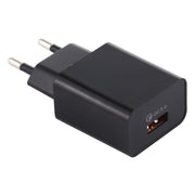 LZ-706 QC3.0 Single USB Port Travel Charger, EU Plug (Black)