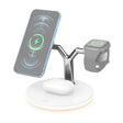 3 in 1 15W Multi-function Magnetic Wireless Charger for Mobile Phones & Apple Watches & AirPods, with Colorful LED Light(White) - Wireless Charger by PMC TechLife | Online Shopping South Africa | PMC TechLife