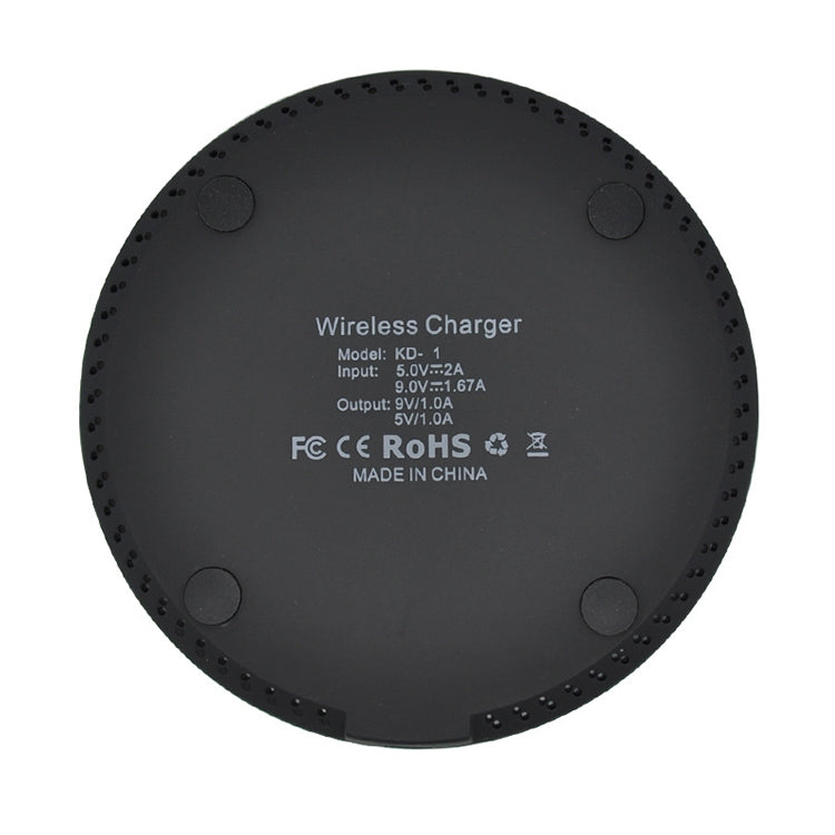 KD-1 Ultra-thin 10W Normal Charging Wireless Charger (Black)
