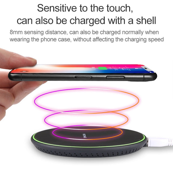 KD-1 Ultra-thin 10W Normal Charging Wireless Charger (Black)
