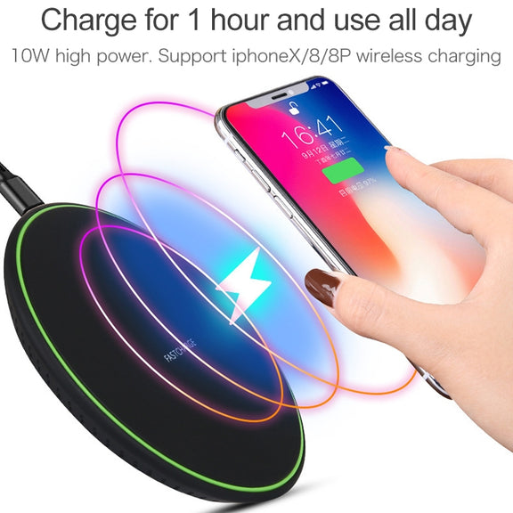 KD-1 Ultra-thin 10W Normal Charging Wireless Charger (Black)