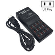 W-858 12A 12 Ports USB Fast Charging Dock Desktop Smart Charger AC100-240V, US Plug (Black) - Multifunction Charger by PMC TechLife | Online Shopping South Africa | PMC TechLife | Buy Now Pay Later Mobicred