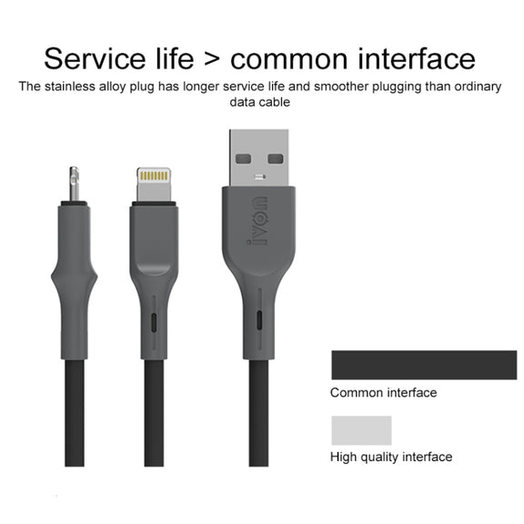 IVON CA78 2.4A 8 Pin Fast Charging Data Cable, Length: 1m (Red)
