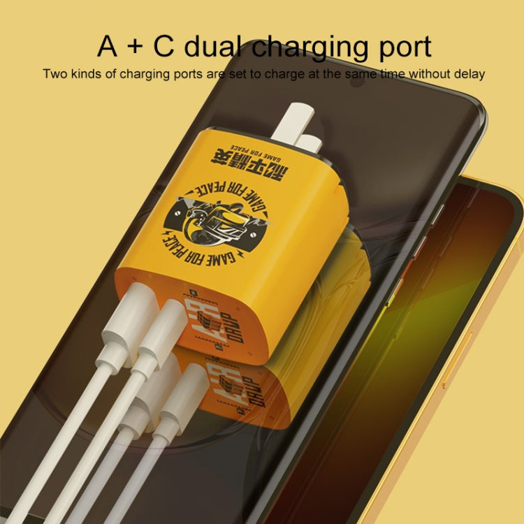 ROCK T42 PD 20W USB + TypeC / USB-C Dual Ports Fast Charging Travel Charger, CN Plug (Orange)