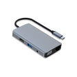 9 in 1 RJ45 + 100W PD + SD/TF + USBx2 + HDMI + VGA + 3.5mm AUX to Type-C HUB Adapter - USB HUB by PMC TechLife | Online Shopping South Africa | PMC TechLife | Buy Now Pay Later Mobicred