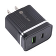 46-A2C2 20W PD + QC3.0 USB Multifunction Fast Charger,US Plug(Black) - USB Charger by PMC TechLife | Online Shopping South Africa | PMC TechLife | Buy Now Pay Later Mobicred