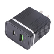 46-A2C2 20W PD + QC3.0 USB Multifunction Fast Charger,US Plug(Black)
