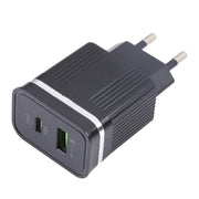 46-A2C2 20W PD + QC3.0 USB Multifunction Fast Charger，EU Plug(Black)