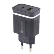 46-A2C2 20W PD + QC3.0 USB Multifunction Fast Charger，EU Plug(Black)