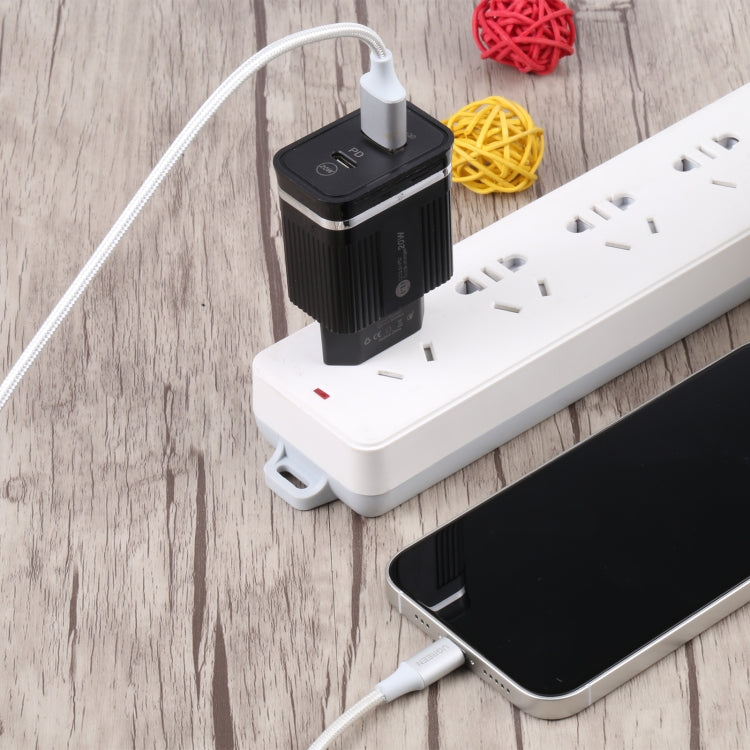 46-A2C2 20W PD + QC3.0 USB Multifunction Fast Charger，EU Plug(Black)