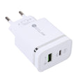 46-A2C2 20W PD + QC3.0 USB Multifunction Fast Charger，EU Plug(White) - USB Charger by PMC TechLife | Online Shopping South Africa | PMC TechLife | Buy Now Pay Later Mobicred