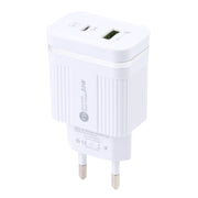 46-A2C2 20W PD + QC3.0 USB Multifunction Fast Charger，EU Plug(White)