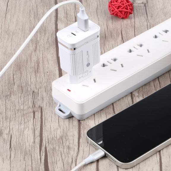 46-A2C2 20W PD + QC3.0 USB Multifunction Fast Charger，EU Plug(White)