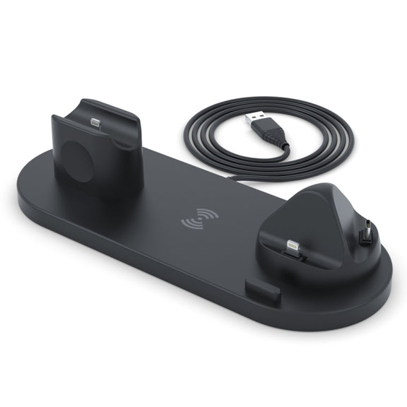 HQ-UD15-upgraded 6 in 1 Wireless Charger For iPhone, Apple Watch, AirPods and Other Android Phones(Black)