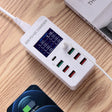 A8T 60W 8 Ports USB + QC3.0 + PD Type-C Smart Charging Station with Digital Display AC100-240V, UK Plug - Multifunction Charger by PMC TechLife | Online Shopping South Africa | PMC TechLife | Buy Now Pay Later Mobicred