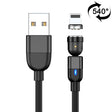1m 3A Output USB to 8 Pin 540 Degree Rotating Magnetic Data Sync Charging Cable(Black) - Charging Cable & Head by PMC TechLife | Online Shopping South Africa | PMC TechLife | Buy Now Pay Later Mobicred
