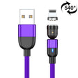 1m 3A Output USB to 8 Pin 540 Degree Rotating Magnetic Data Sync Charging Cable(Purple) - Charging Cable & Head by PMC TechLife | Online Shopping South Africa | PMC TechLife | Buy Now Pay Later Mobicred