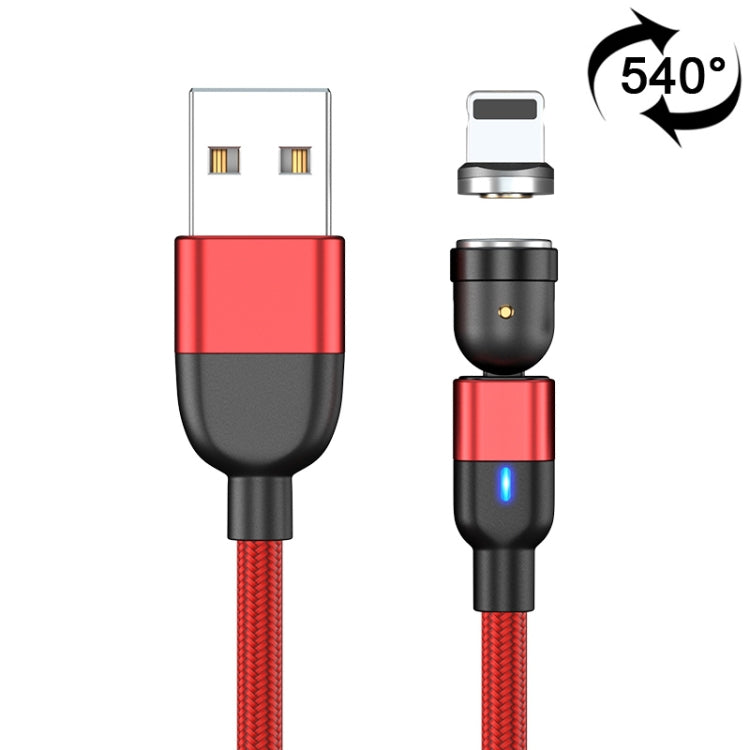 1m 3A Output USB to 8 Pin 540 Degree Rotating Magnetic Data Sync Charging Cable(Red)