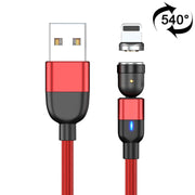 2m 3A Output USB to 8 Pin 540 Degree Rotating Magnetic Data Sync Charging Cable(Red)