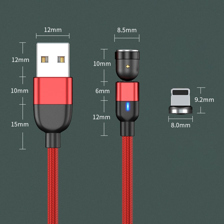 2m 3A Output USB to 8 Pin 540 Degree Rotating Magnetic Data Sync Charging Cable(Black)