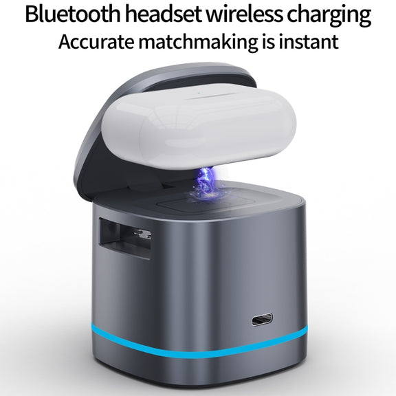 H32 15W 3 in 1 Magnetic Multifunctional Wireless Charger (Grey)