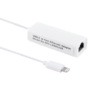 QTS-LAN8152B 1m 8 Pin to RJ45 Ethernet LAN Network Adapter Cable(White)
