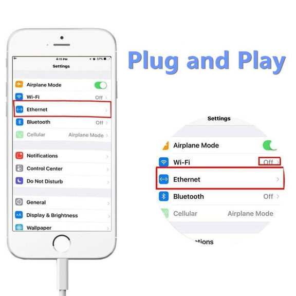 NK107A1 8 Pin to RJ45 Ethernet LAN Network Adapter Cable for iPhone / iPad Series, Total Length: 16cm(White)