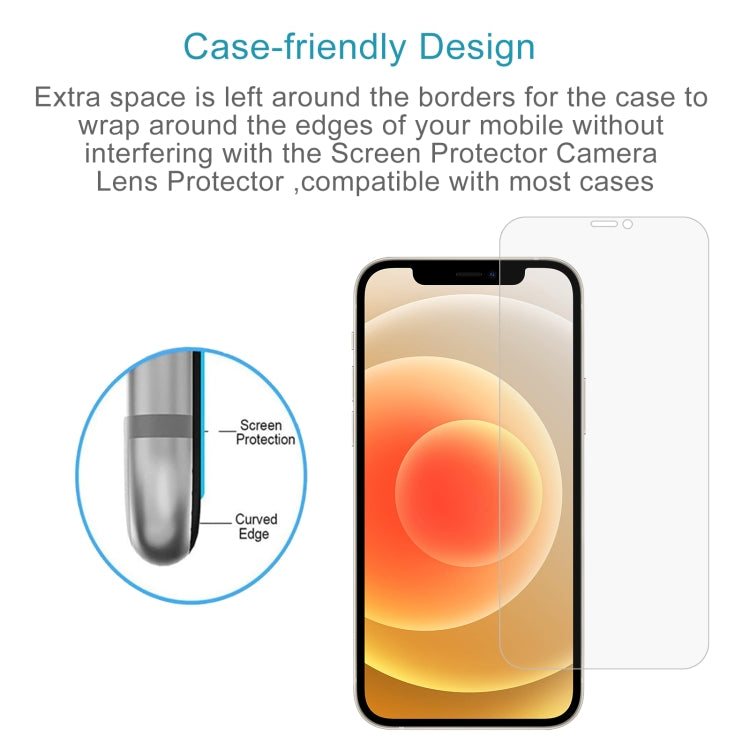For iPhone 12 / 12 Pro 50pcs 0.26mm 9H 2.5D Tempered Glass Film (Open Hole)