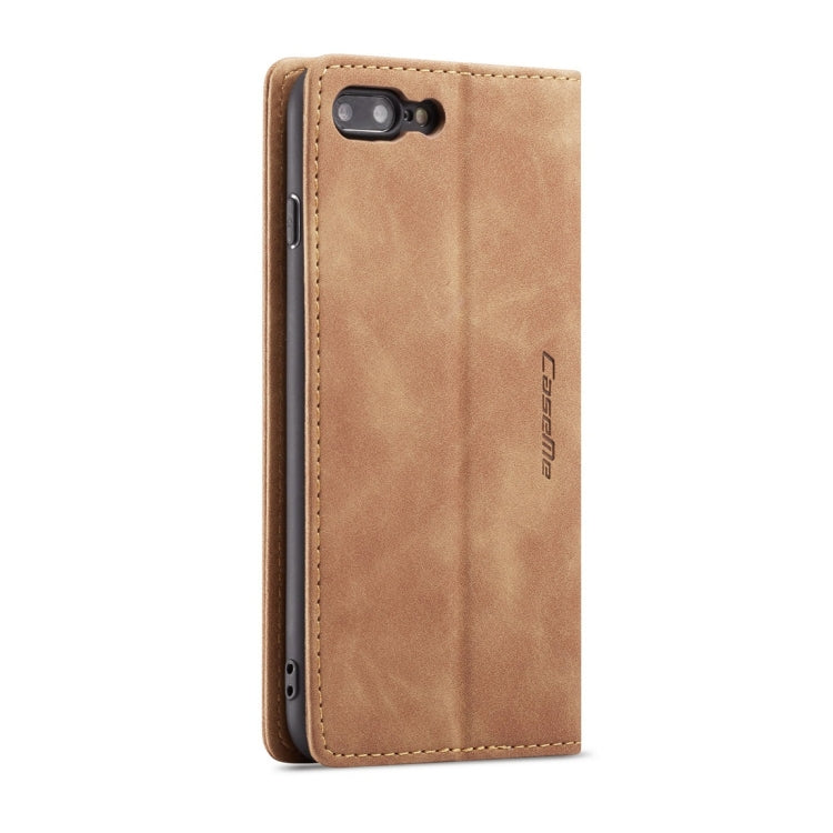 CaseMe-013 Multifunctional Retro Frosted Horizontal Flip Leather Case for iPhone 7 Plus / 8 Plus, with Card Slot & Holder & Wallet(Brown)